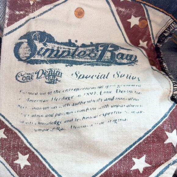 Simple & Raw Selvedge Jeans 31x31 Cone Mills Limited Edition Denim Button‎ Fly - Picture 13 of 15